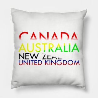 CANZUK: Countries with National Colours Pillow