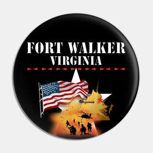 Fort Walker, Virginia w Map and Explosion - Helo - Troops X 300 Pin