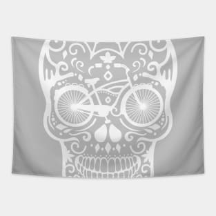 Vintage Mexican Skull - White on Grey Tapestry