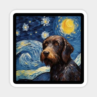 Black German Wirehaired Pointer Night Magnet