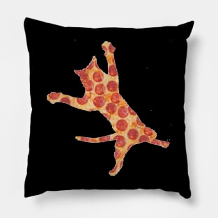 Funny Pepperoni Pizza Jumping Cat Pillow