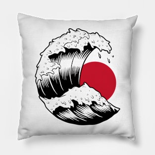 Japanese Flag waves Pillow