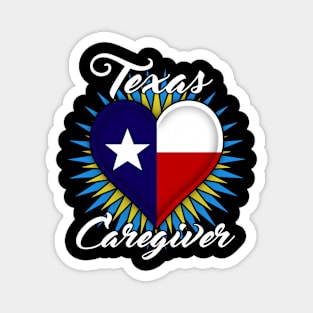 Texas Caregiver light font design Magnet