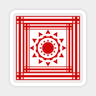 Red Bohemian Tribal Sun Magnet