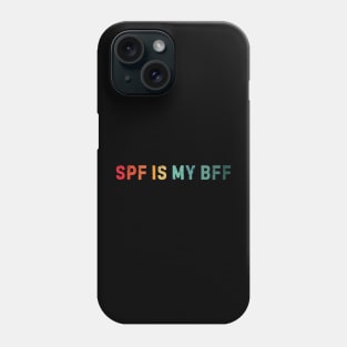 SPF Is My BFF Sunscreen Skincare Esthetician Funny Distressed Retro Sunset Phone Case