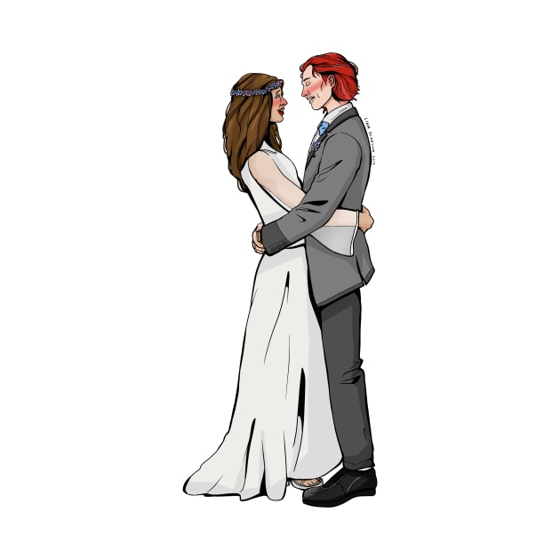 Wayhaught Wedding (Color) by badartndadjokes