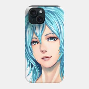 Blue Hair Anime Girl Phone Case