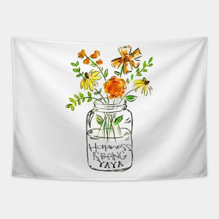 Happiness is being yaya floral gift Tapestry