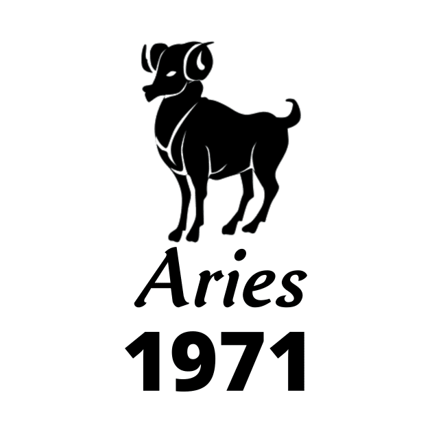 Black Aries Zodiac 1971 by Down Home Tees