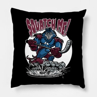 Squatch Me Sasquatch Hockey Player Pillow