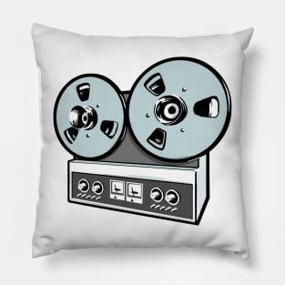 Classic vintage reel to reel tape deck Pillow