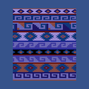 Southwest Tribal Graphic Design - Blue Rust T-Shirt