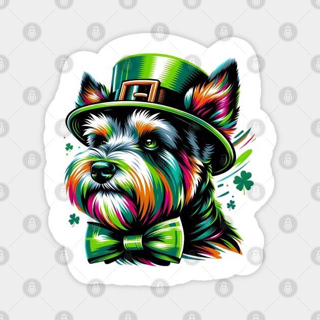 Australian Terrier Dons Spirit of Saint Patrick's Day Magnet by ArtRUs