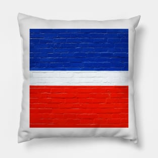 minimalist red, white and blue Pillow