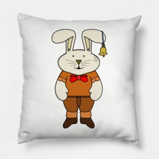 Bunny with a bell in his ear Pillow