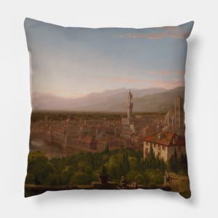 View of Florence by Thomas Cole Pillow