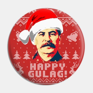 Joseph Stalin Happy Gulag Christmas Pin