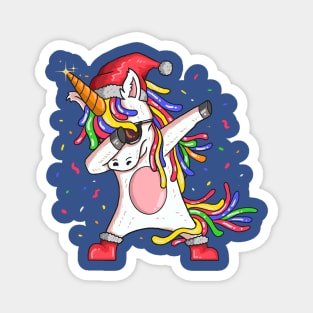 Christmas Dabbing Unicorn Magnet