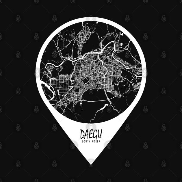 Daegu, South Korea City Map - Travel Pin by deMAP Studio