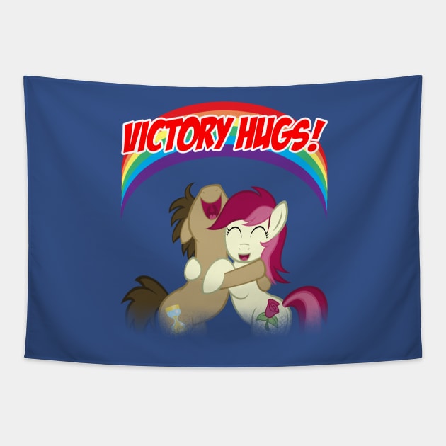 Victory Hugs! Doctor Whooves and Roseluck Tapestry by NoveltyStylus