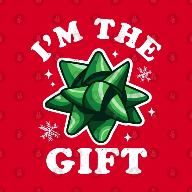 I'm the gift - Funny Ugly Christmas Sweater - Xmas Bow by OrangeMonkeyArt