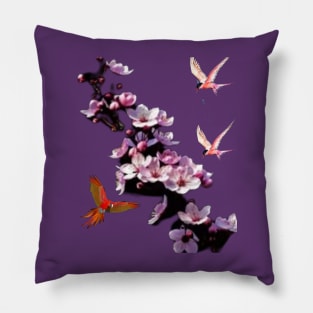 flowers anb birds art design. Pillow