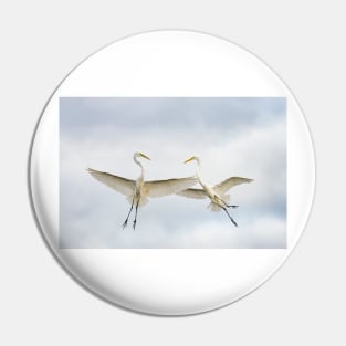 Egret Waltz Pin