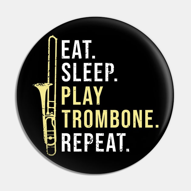 Trombone Jazz Gift Musical Instrument Vintage Pin by AlleyField