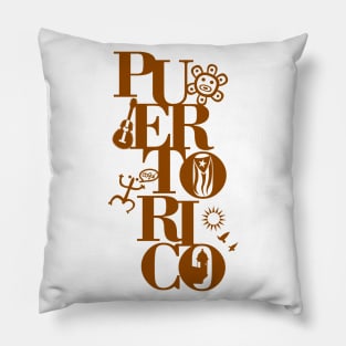 Puerto Rico Taino Coqui Flag Symbols Pillow