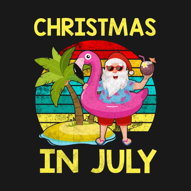 Christmas In July Santa Hawaiian Tee Summer Vacation by Beker