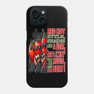 Red Hot Style Rockin the Beat, Groovy Veggie Band Phone Case