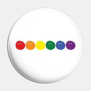 Mystery Smiley Faces Rainbow Pride Pin