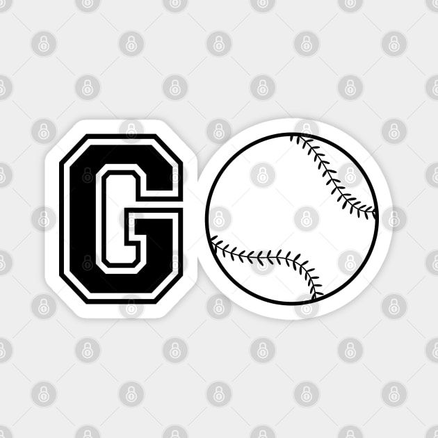 Go baseball softball Magnet by KC Happy Shop