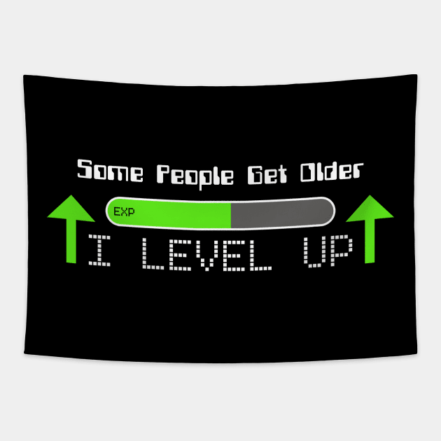 I Level Up Gamer Quote Tapestry by EddieBalevo