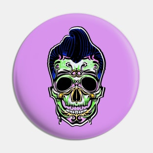 Sugar Skull Rockabilly Pin