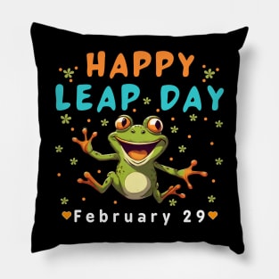 Happy Leap Day 2024 Funny Frog Lover FEB 29th Leap Year Pillow