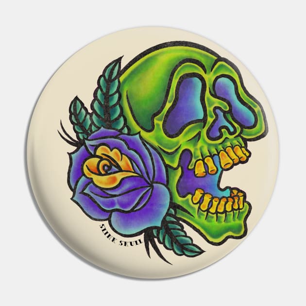 Skull and rose Pin by SlinkSkull