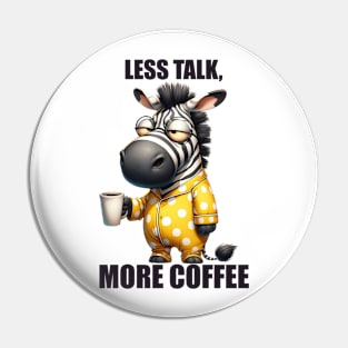 Funny Zebra Drinking Coffee Graphic Pin