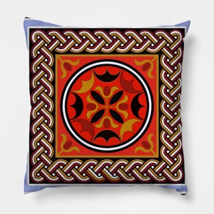 Roman mosaic floral medallion Pillow