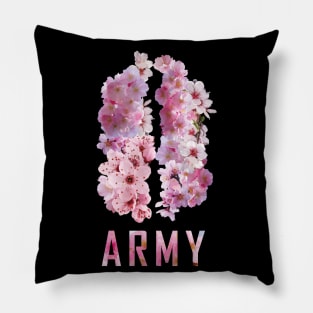 BTS - Wings logo total sakura flowers | Army | Kpop merch Pillow