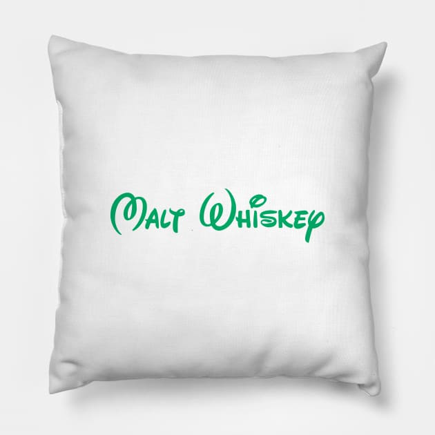 Malt Whiskey (green) Pillow by Brightfeather