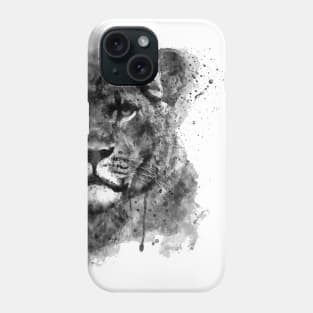 Black And White Half Faced Lioness Phone Case