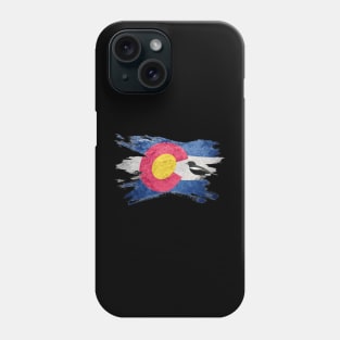 COLORADO STATE FLAG with State Bird, LARK BUNTING Phone Case