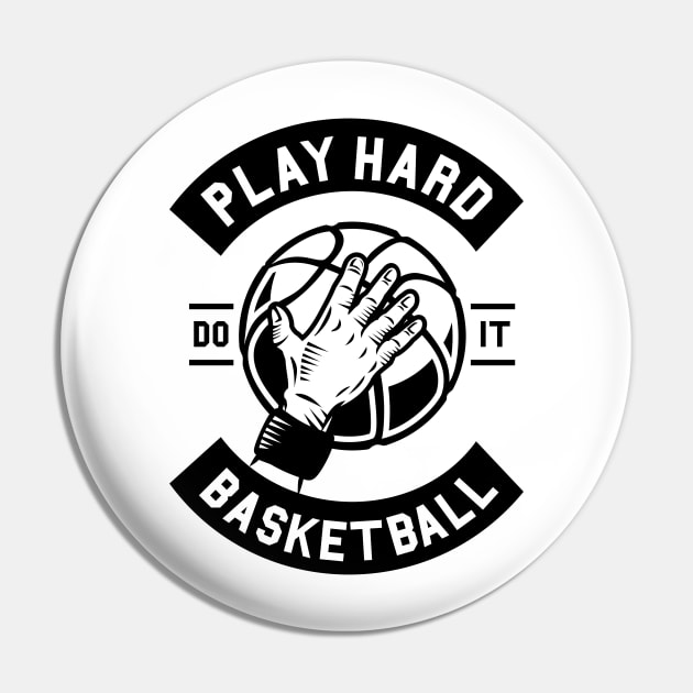 Play Hard Basketball Pin by CRD Branding