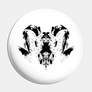 Rorschach Test Ram Skull Pin