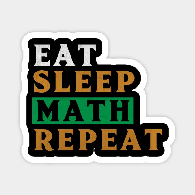 Eat Sleep Math Repeat Novelty Mathematics Magnet by TheLostLatticework