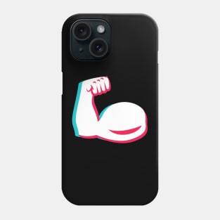 TikTok muscles emoji smiley White Phone Case