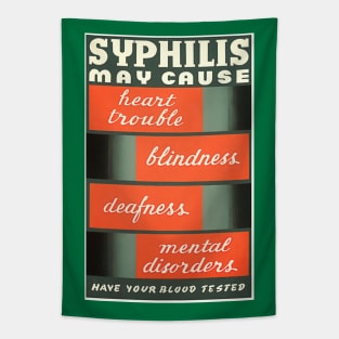 Restored WPA Public Health Poster for Syphilis Awareness - Green Tapestry