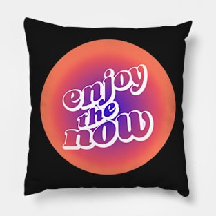 Mindfulness Quote Orange Blue Aura Pillow