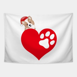 i love dog merry christmas day holiday theme edition design Tapestry